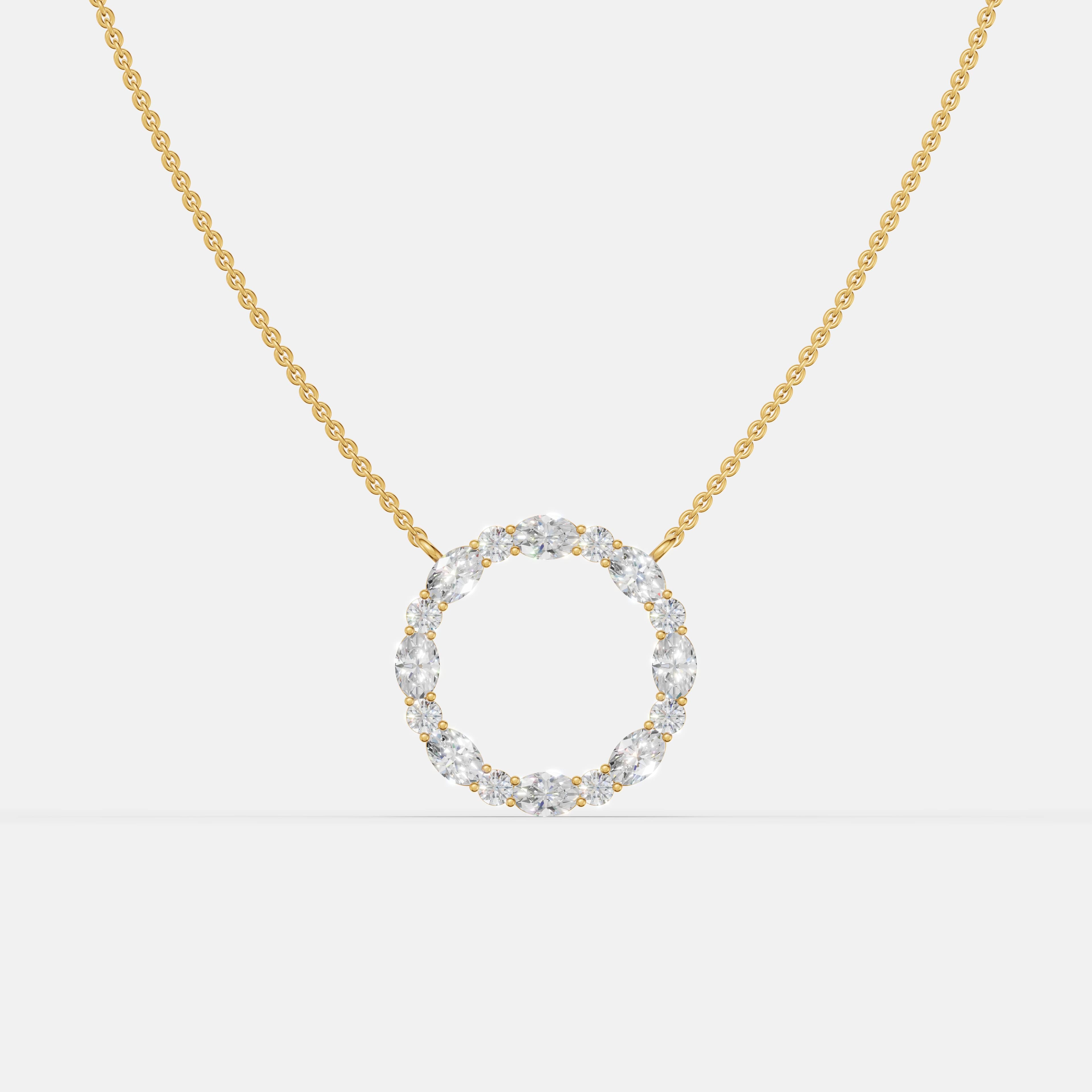 Blue Eternity Circle Diamond Necklace - 1