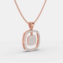 Radiant Soft Corner Diamond Pendant - View 2