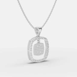 Radiant Soft Corner Diamond Pendant - View 2
