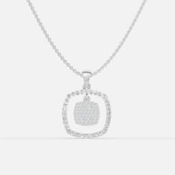 Radiant Soft Corner Diamond Pendant - View 1