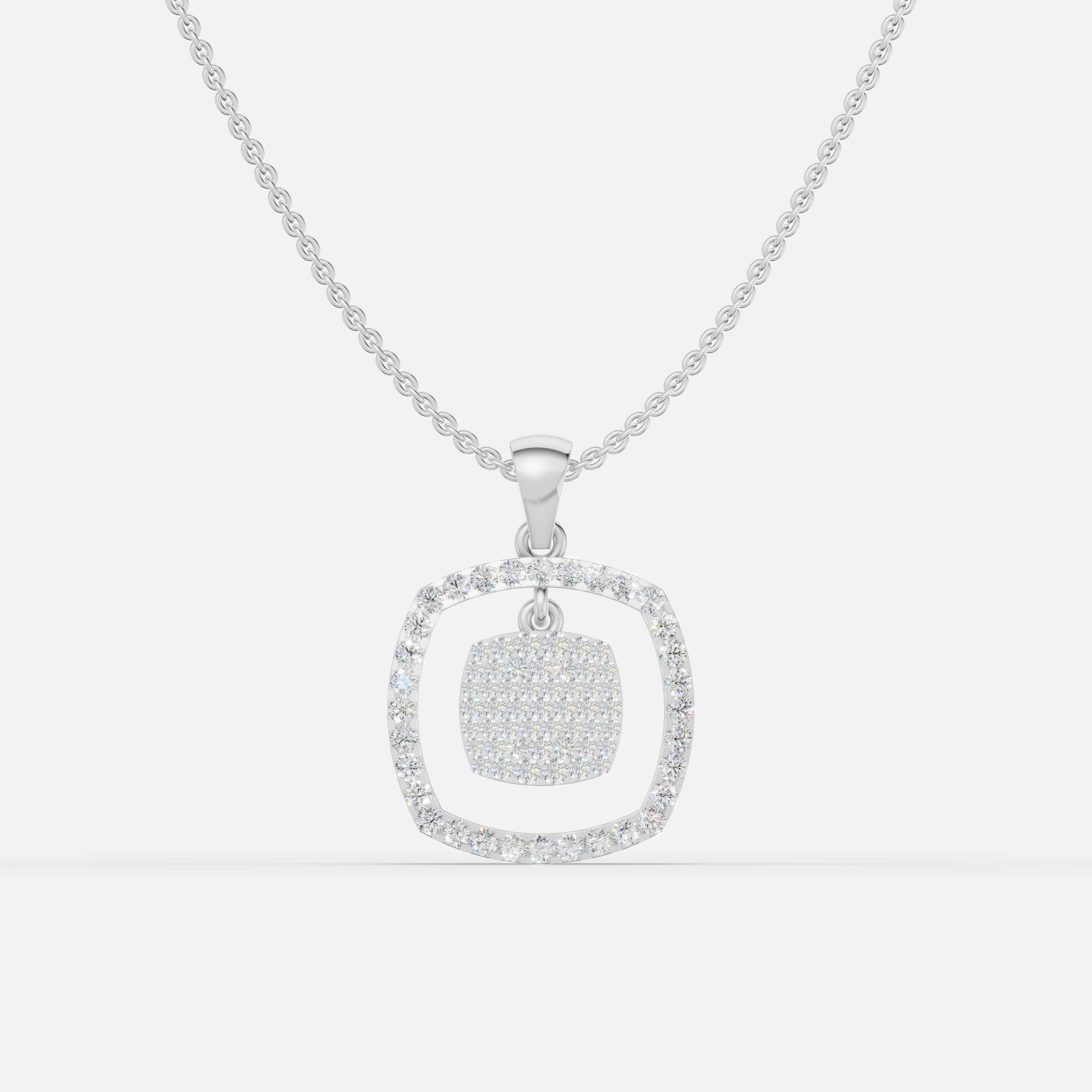 Radiant Soft Corner Diamond Pendant