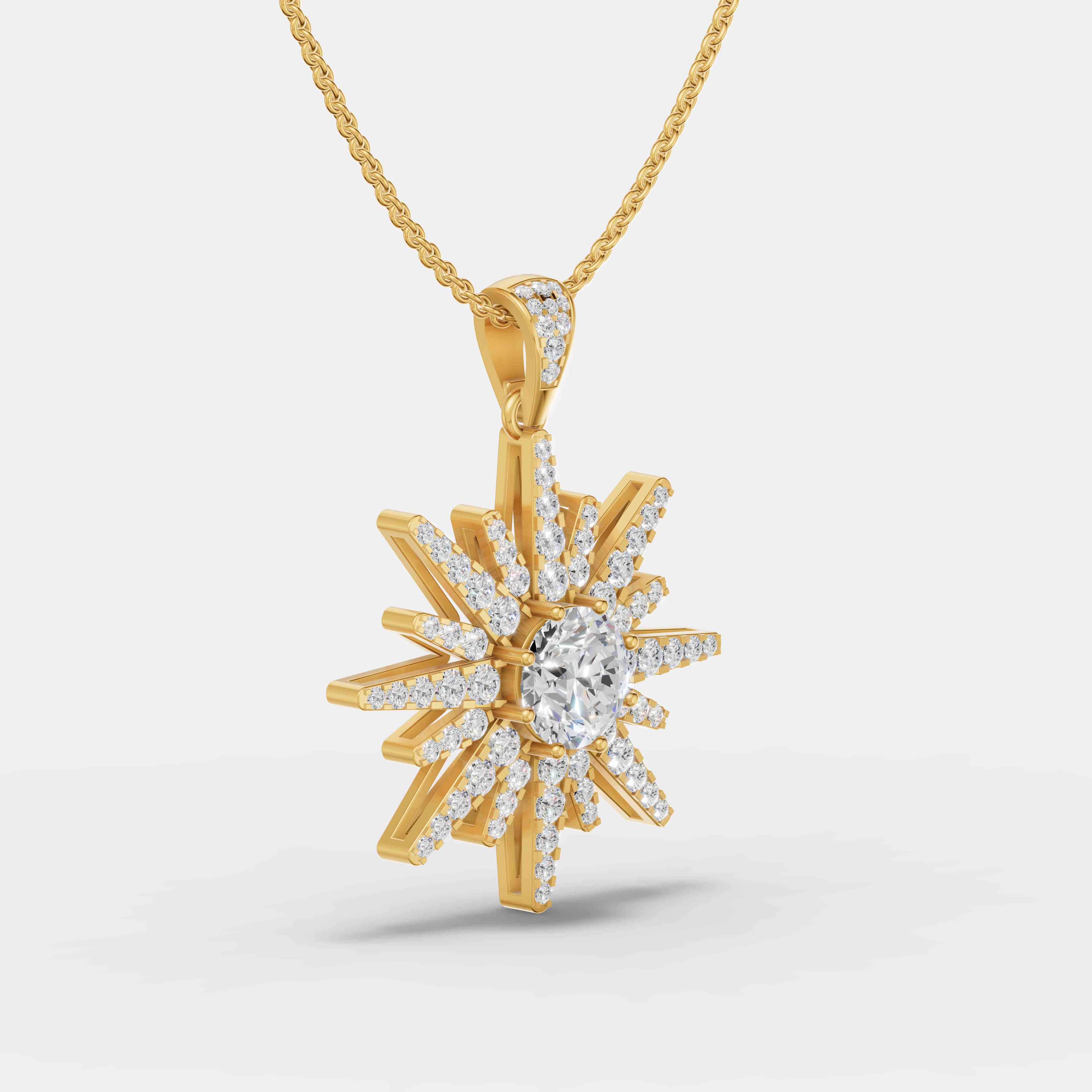 Solar Glow Diamond Pendant - 2