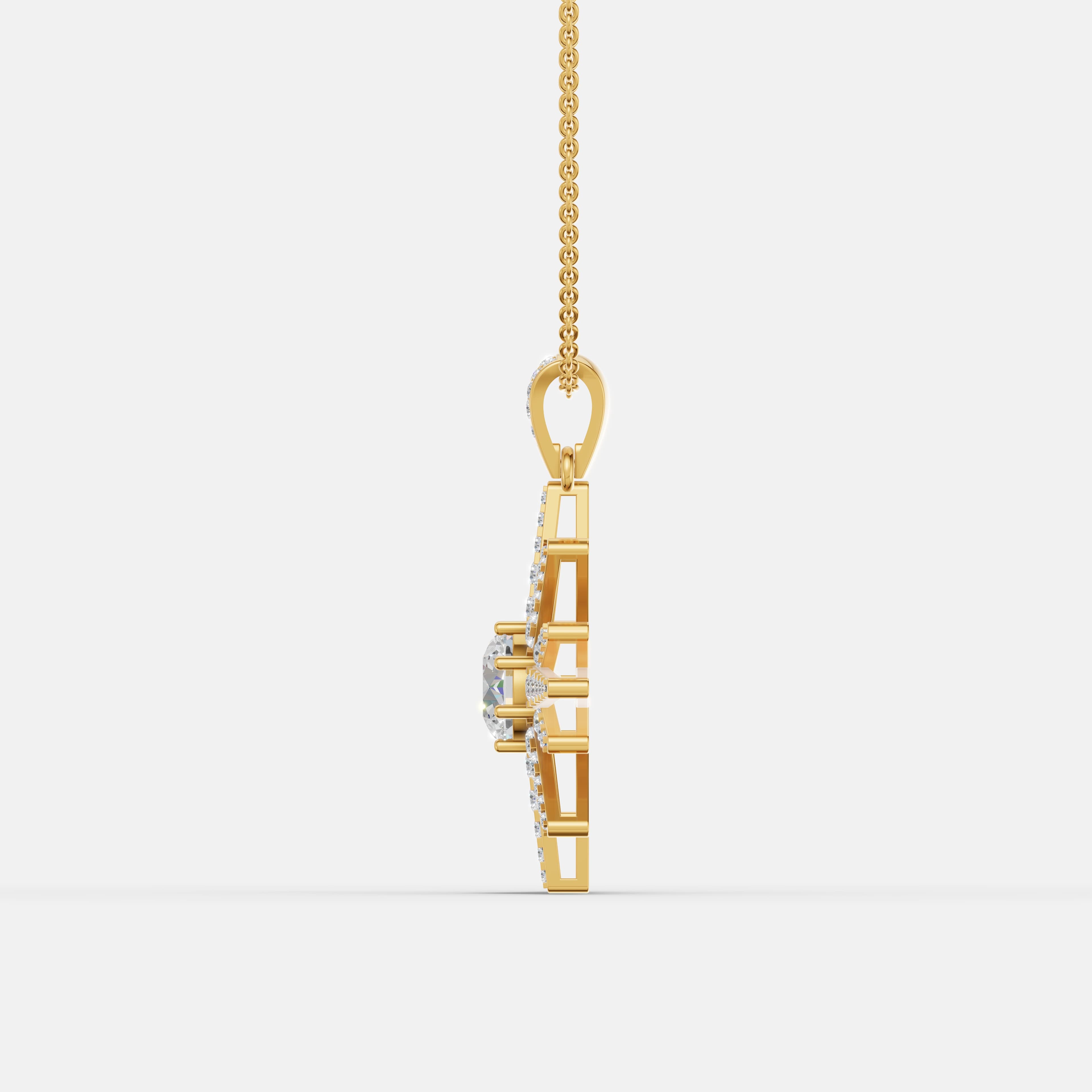 Solar Glow Diamond Pendant - 4