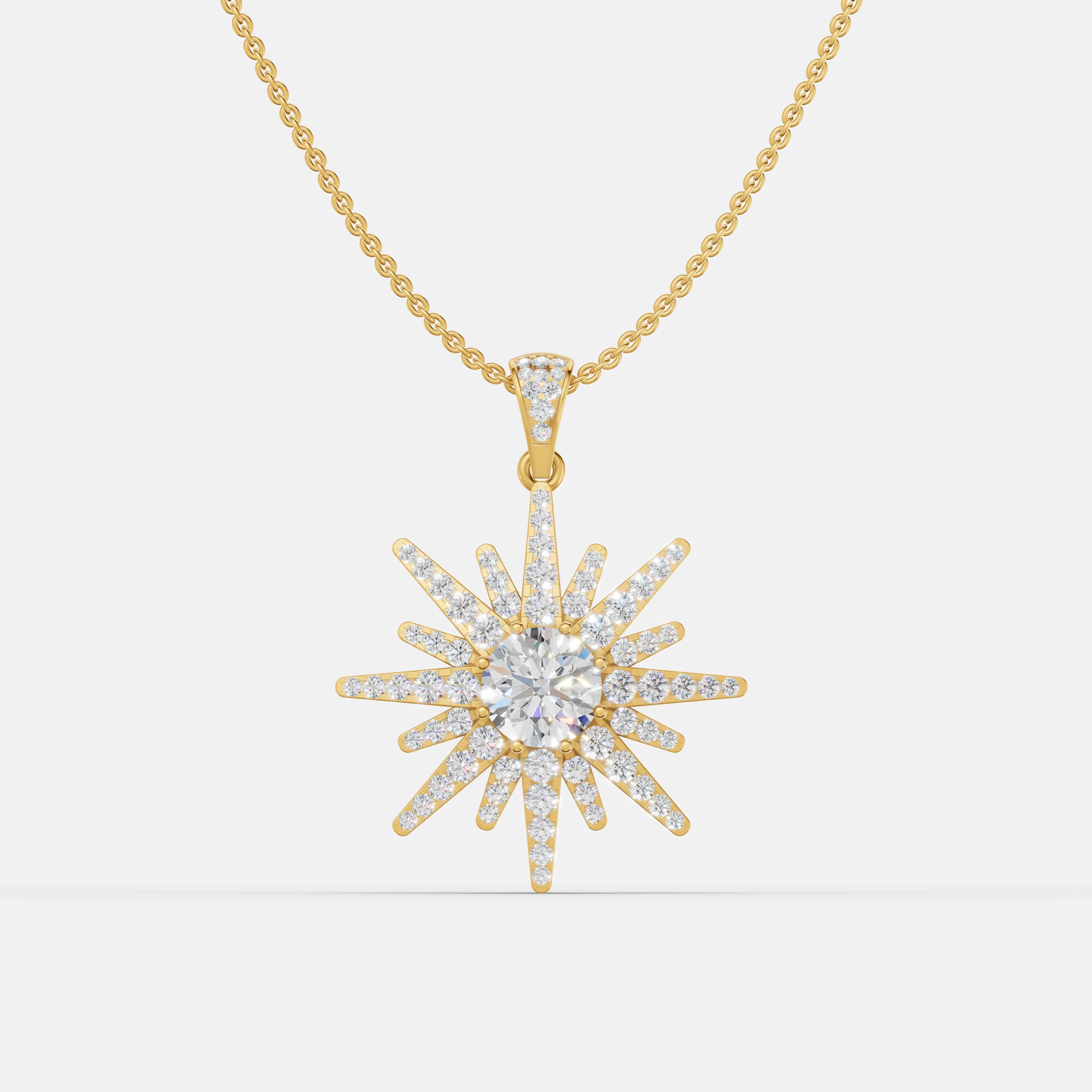 Solar Glow Diamond Pendant