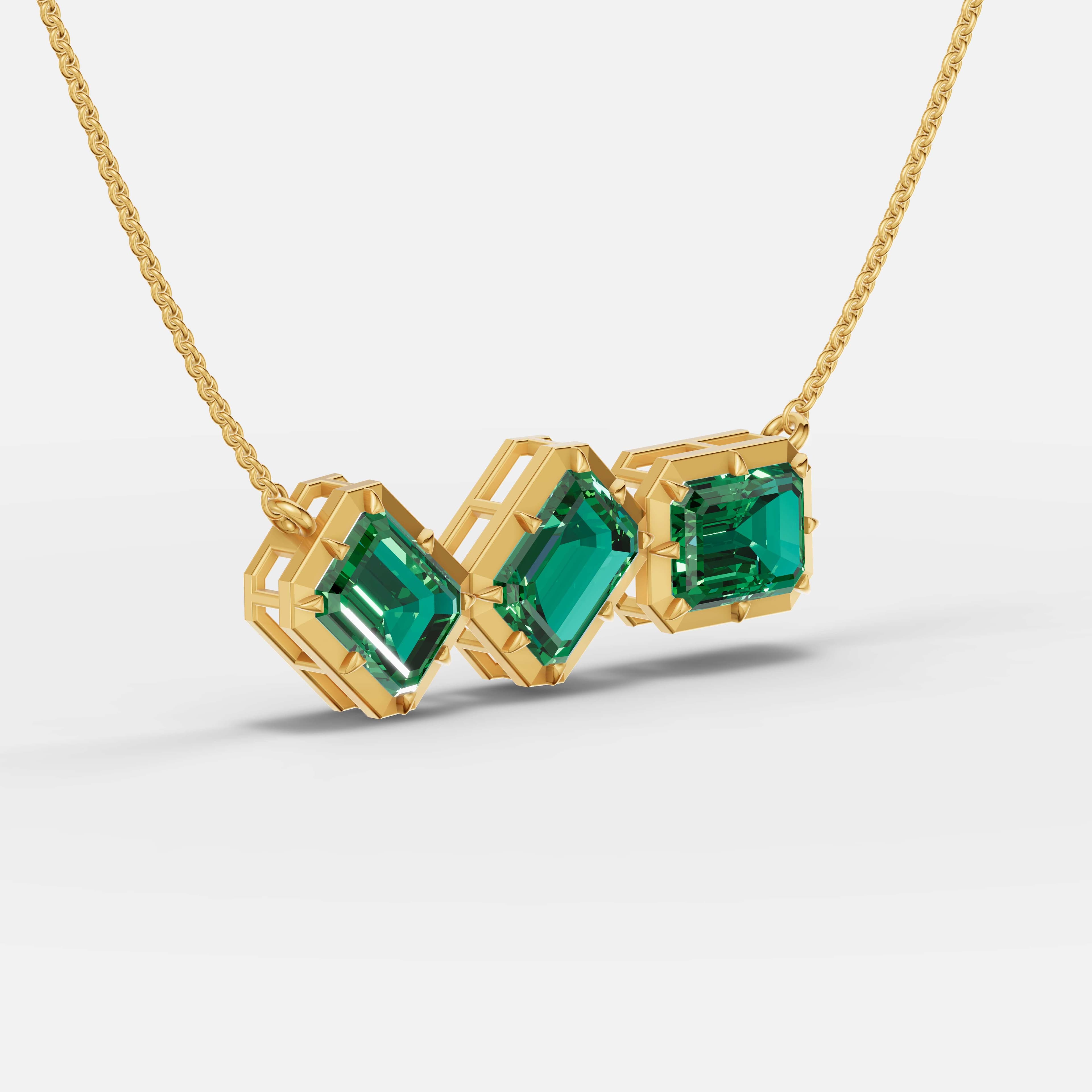 Trinity Emerald Pendant
