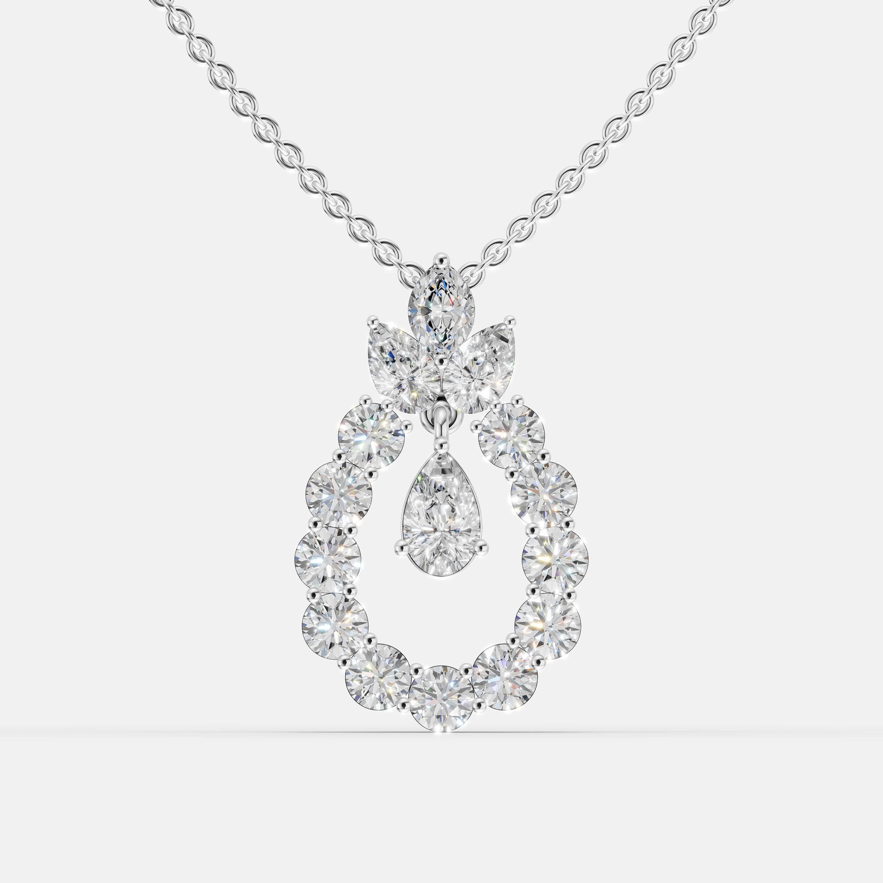 Silverline Teardrop Diamond Pendant