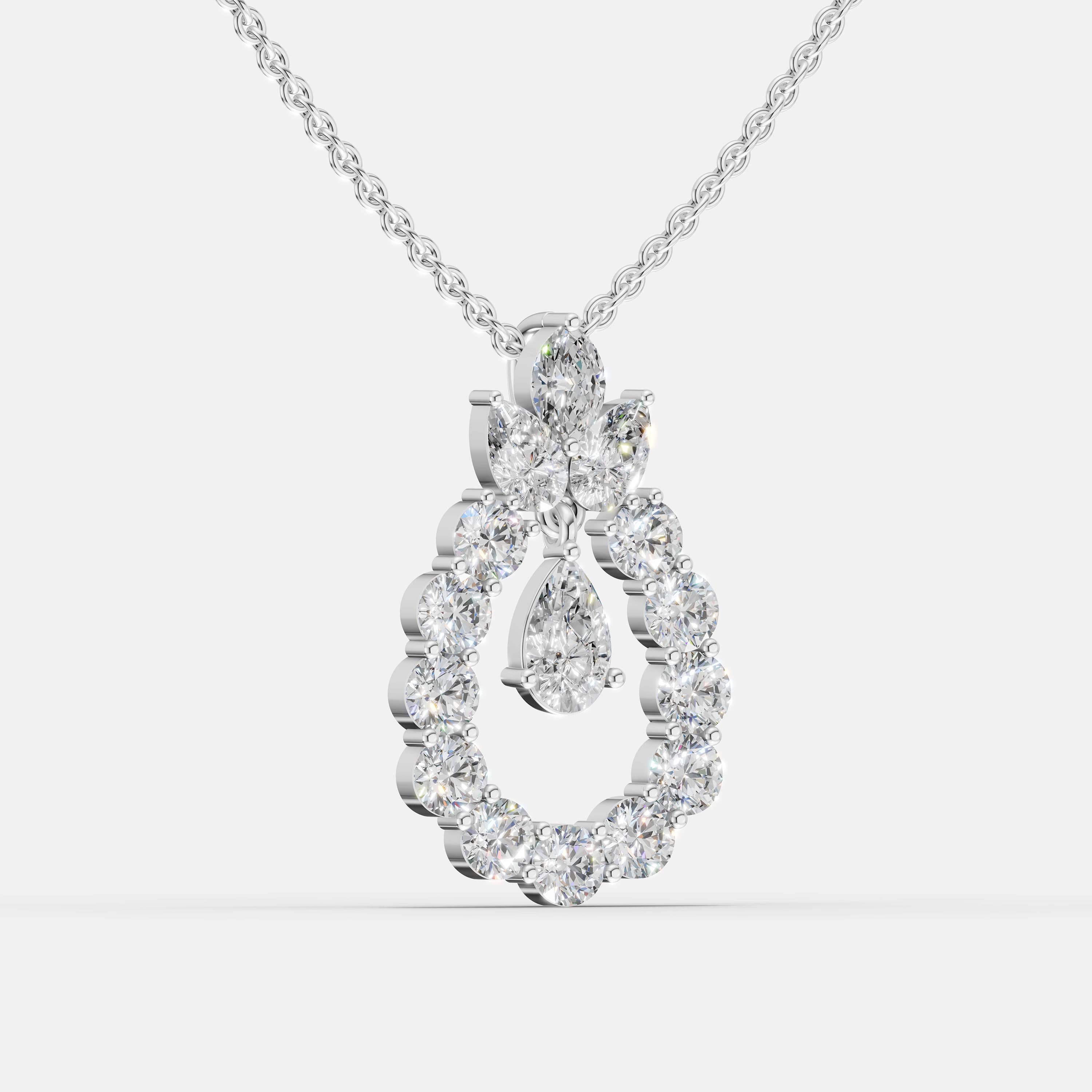 Silverline Teardrop Diamond Pendant - 2