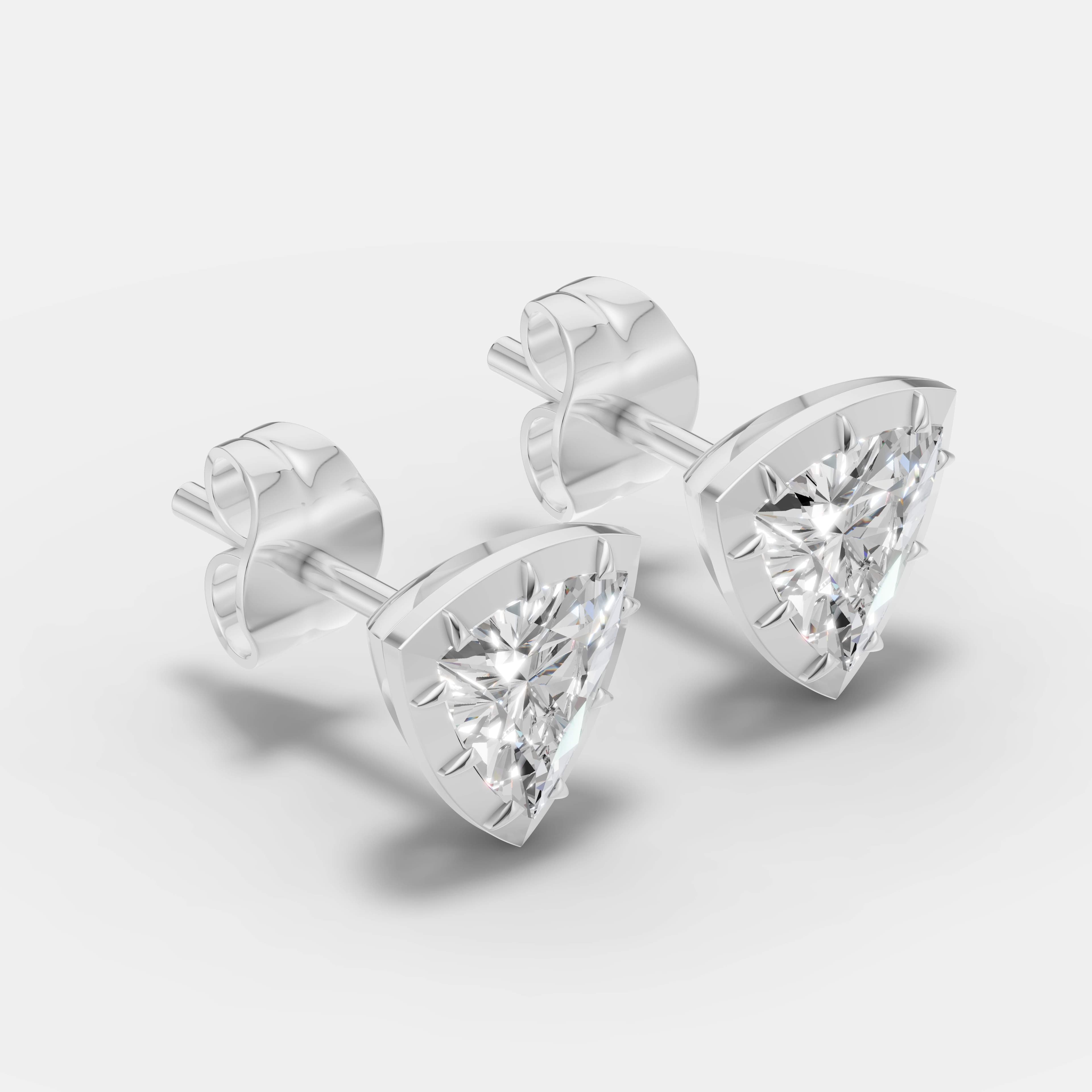 Classic Trillion Diamond Studs - 2