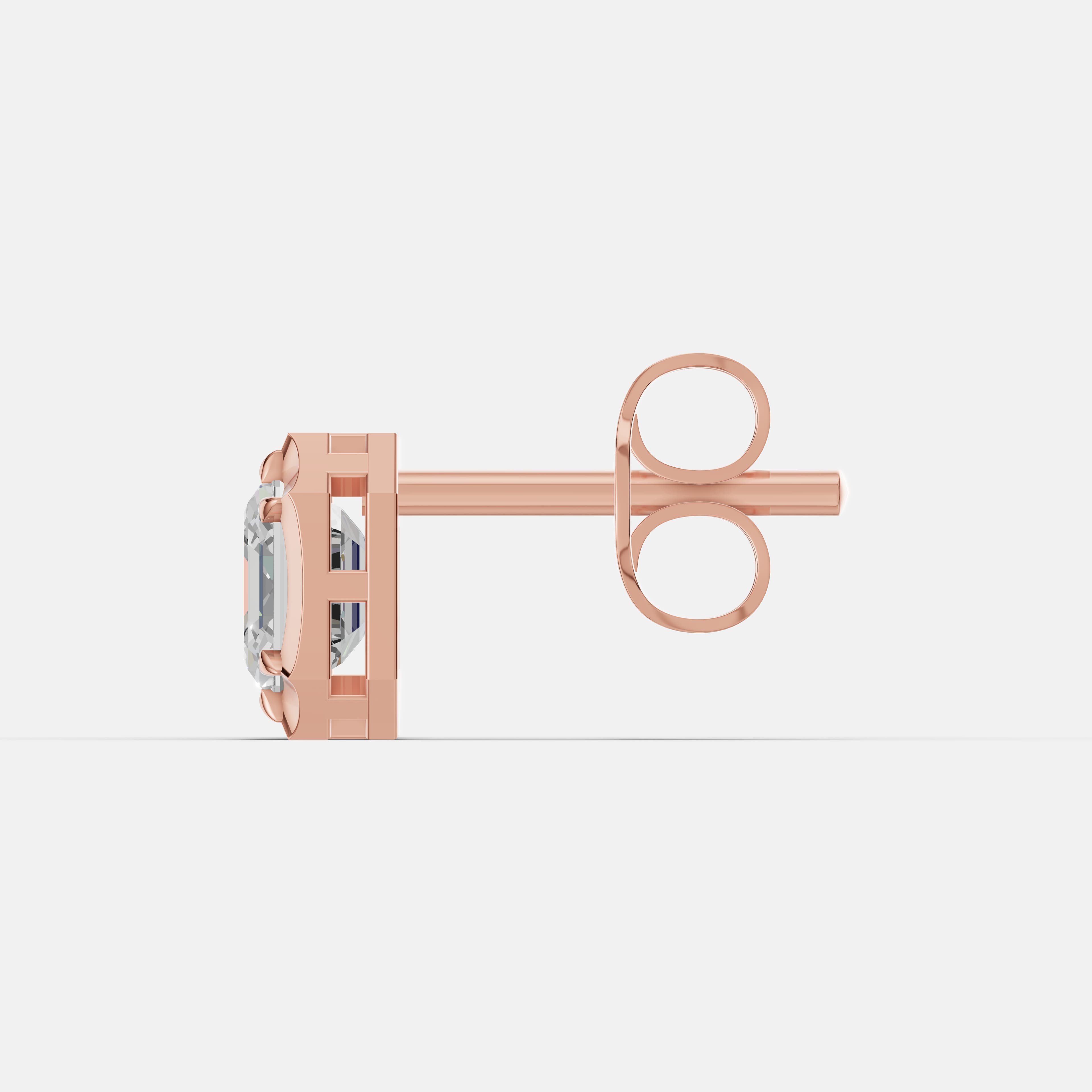 Classic Asscher Diamond Studs - 4