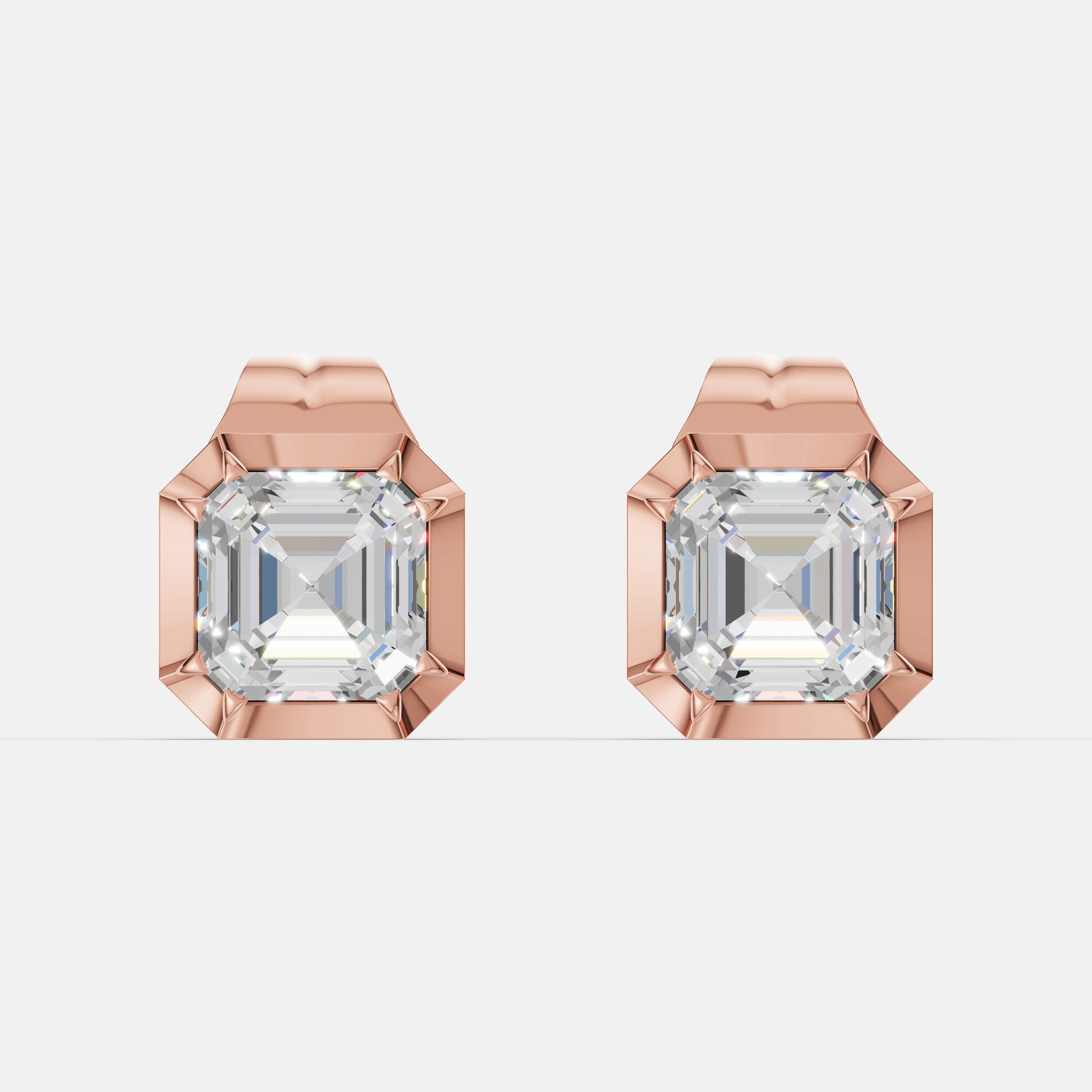 Classic Asscher Diamond Studs - 1