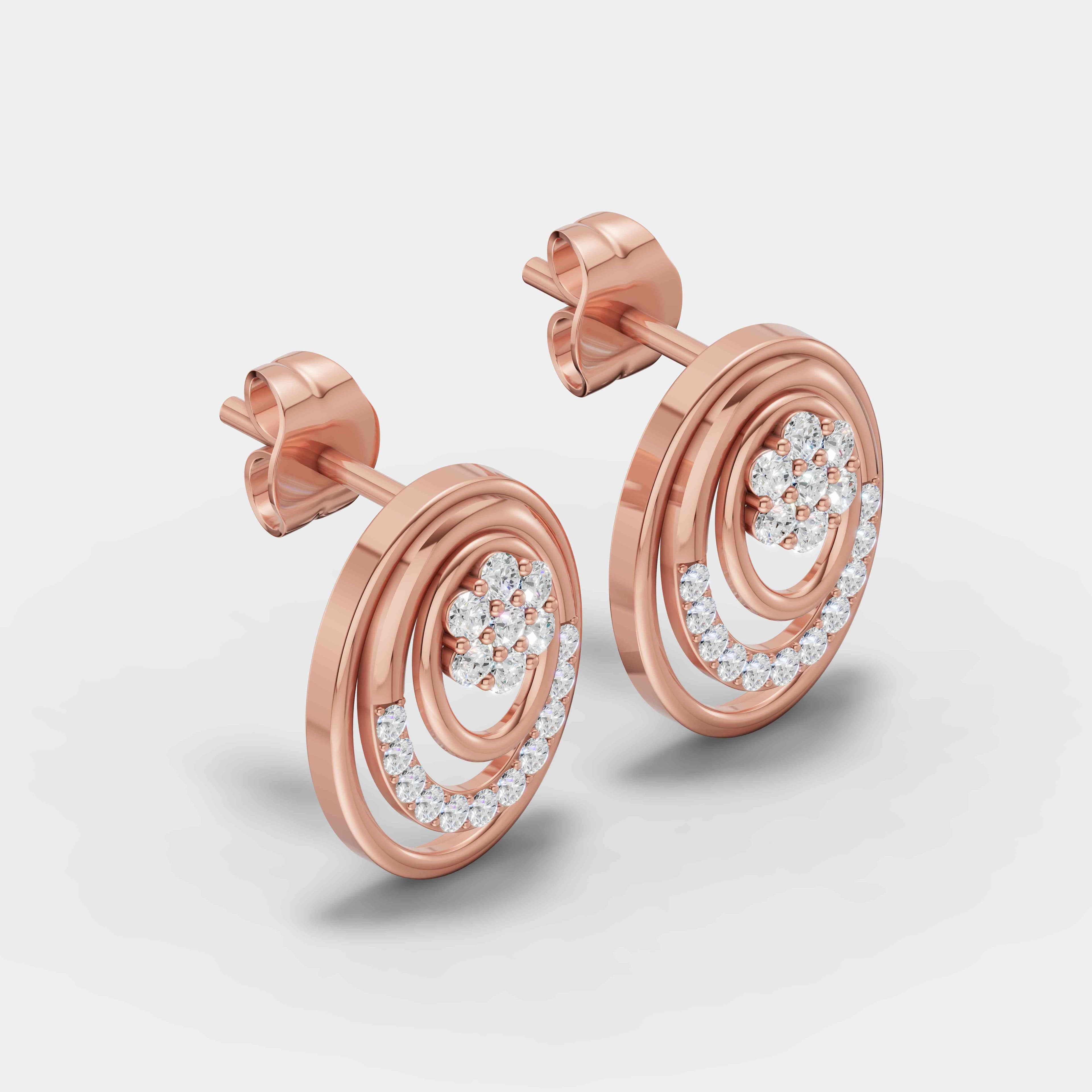 Oval Bloom Diamond Studs - 2