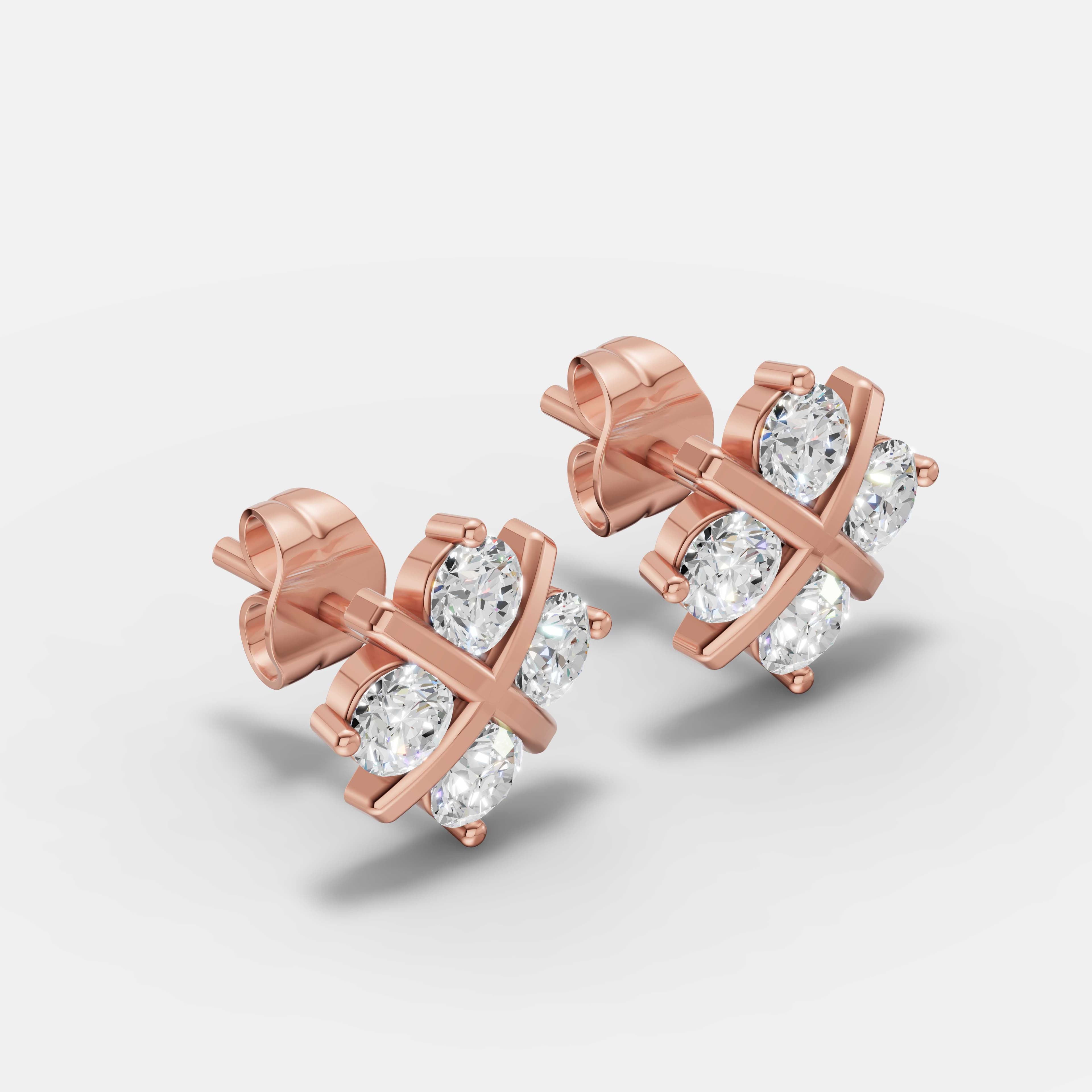 Stellar Cross Diamond Studs - 2
