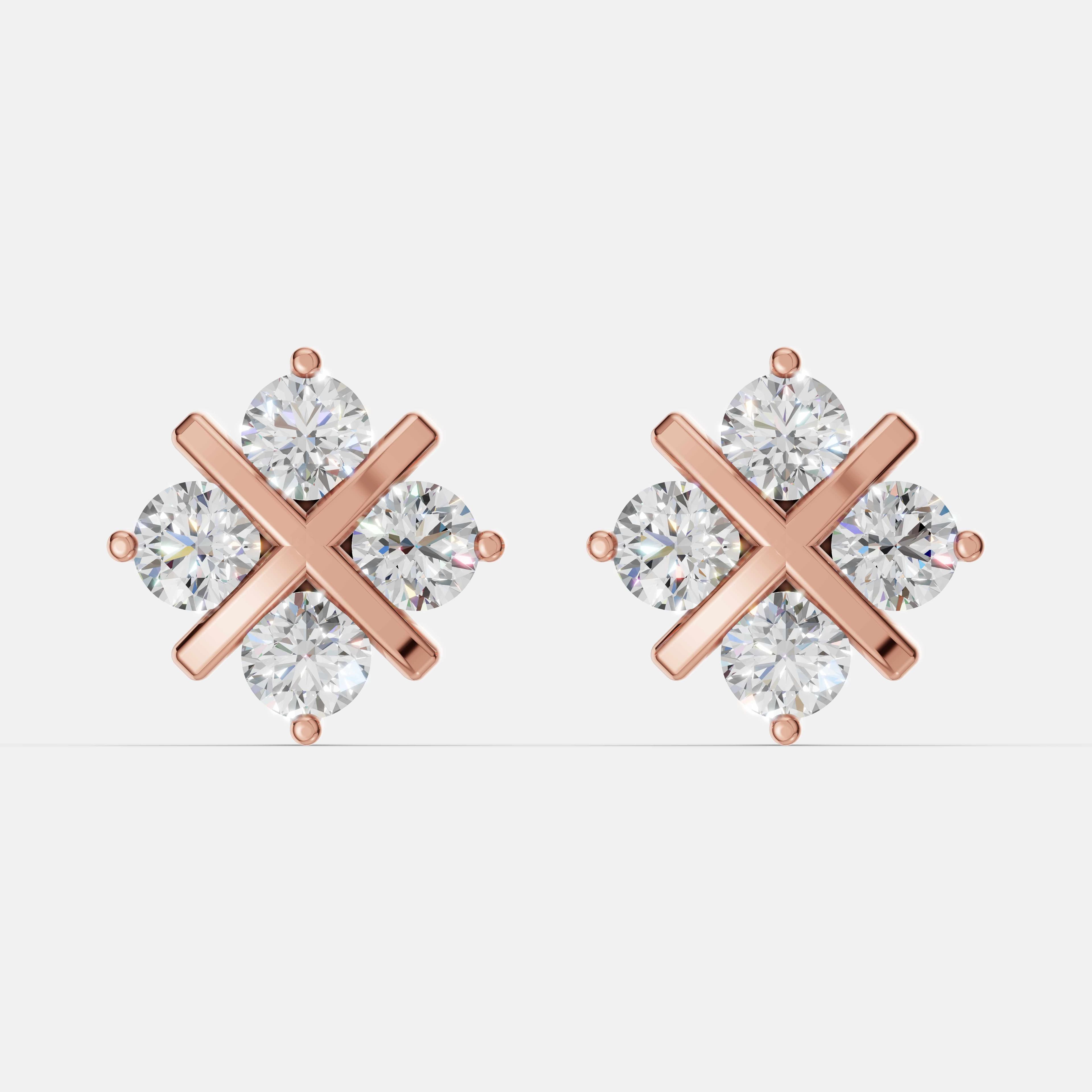Stellar Cross Diamond Studs - 1