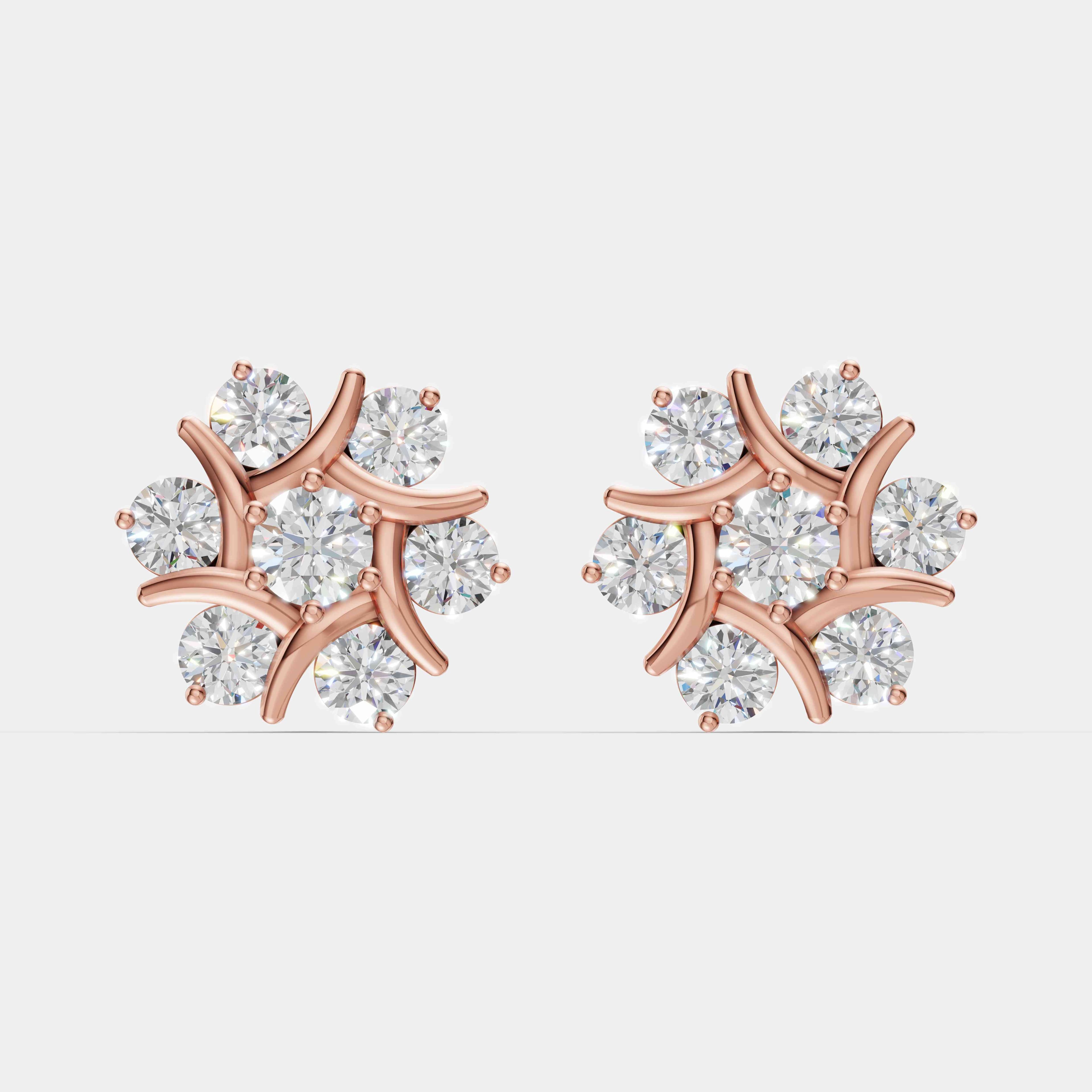 Celeste Bloom Diamond Studs - 1