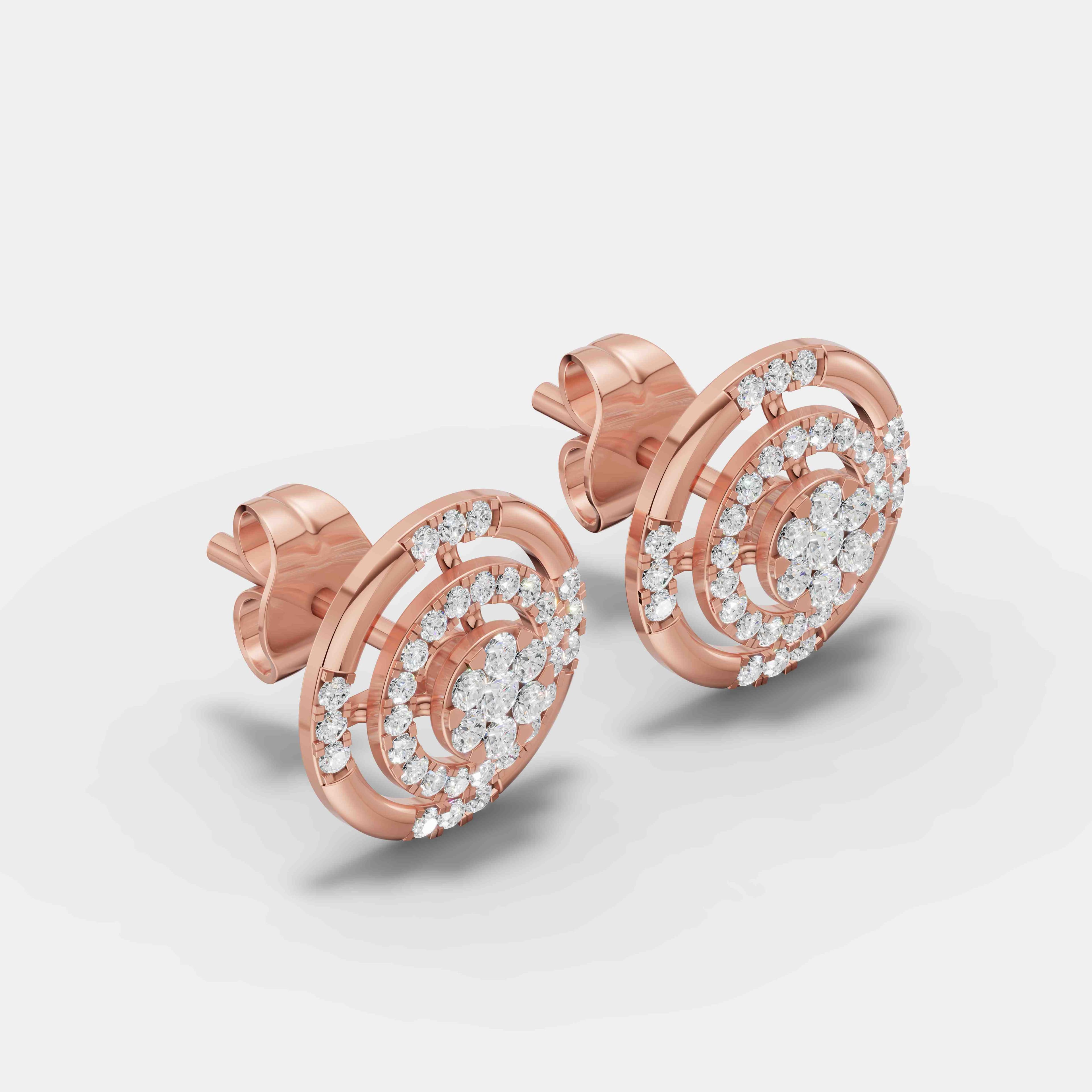 Noor Round Diamond Studs - 2