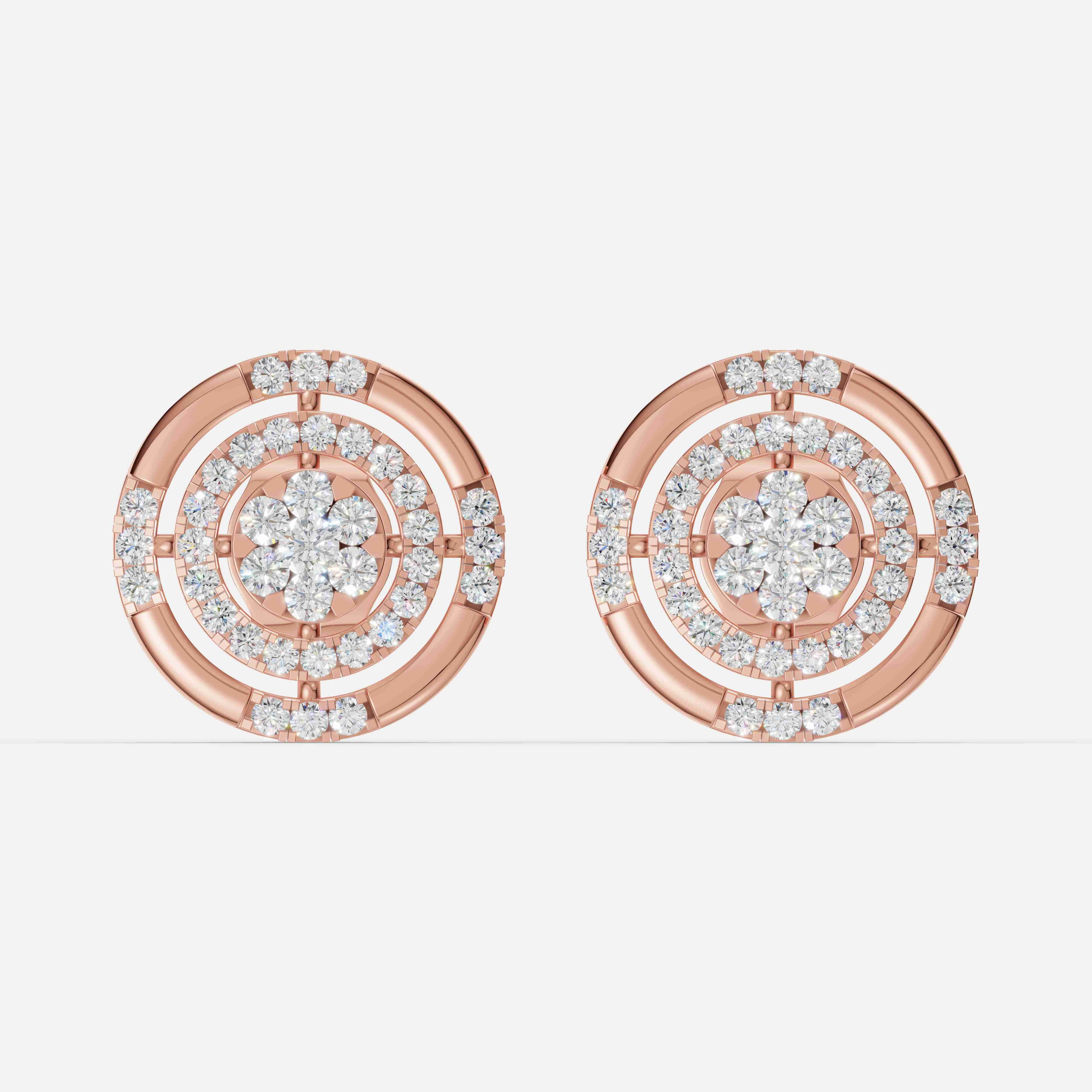 Noor Round Diamond Studs - 1
