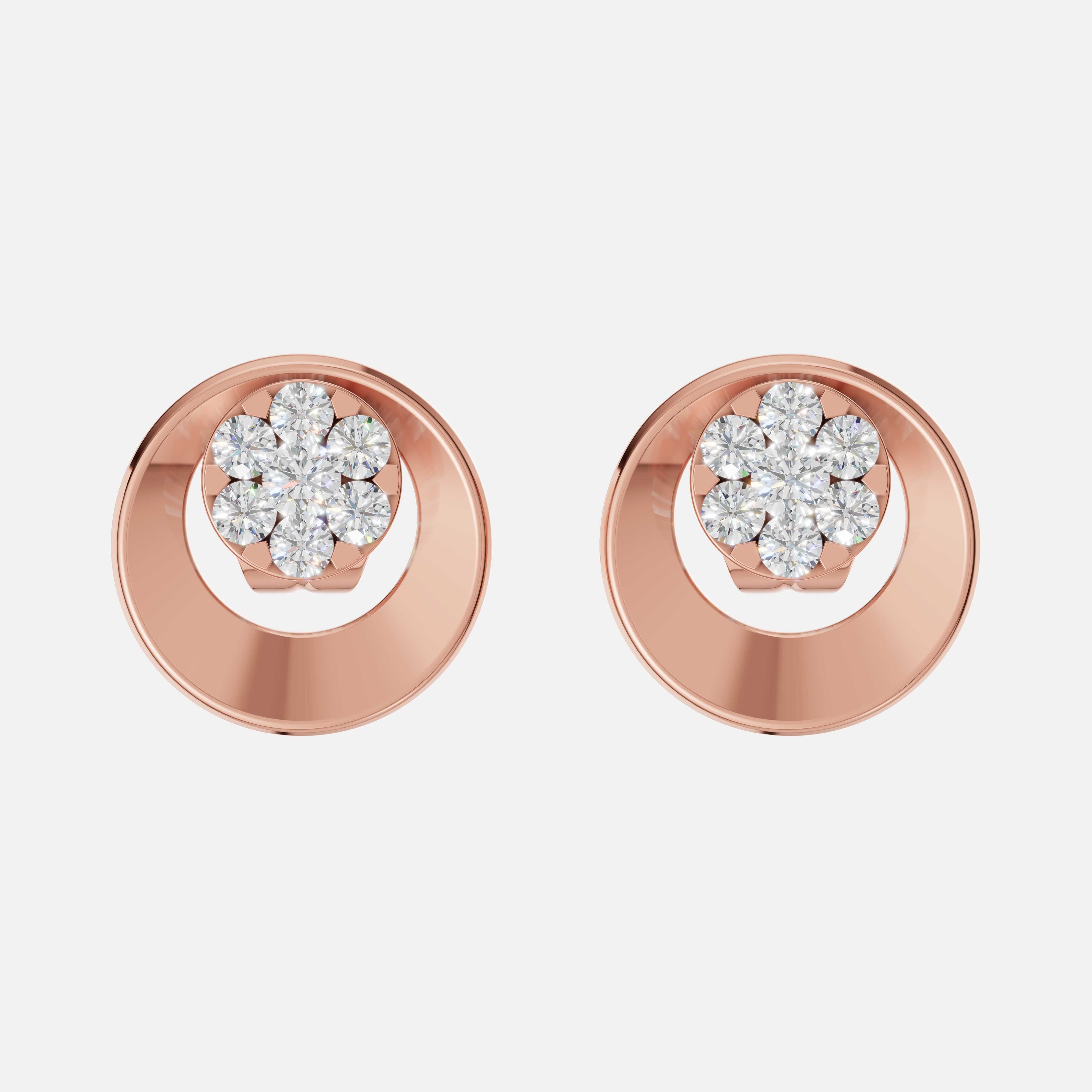Circle Dot Diamond Studs - 1