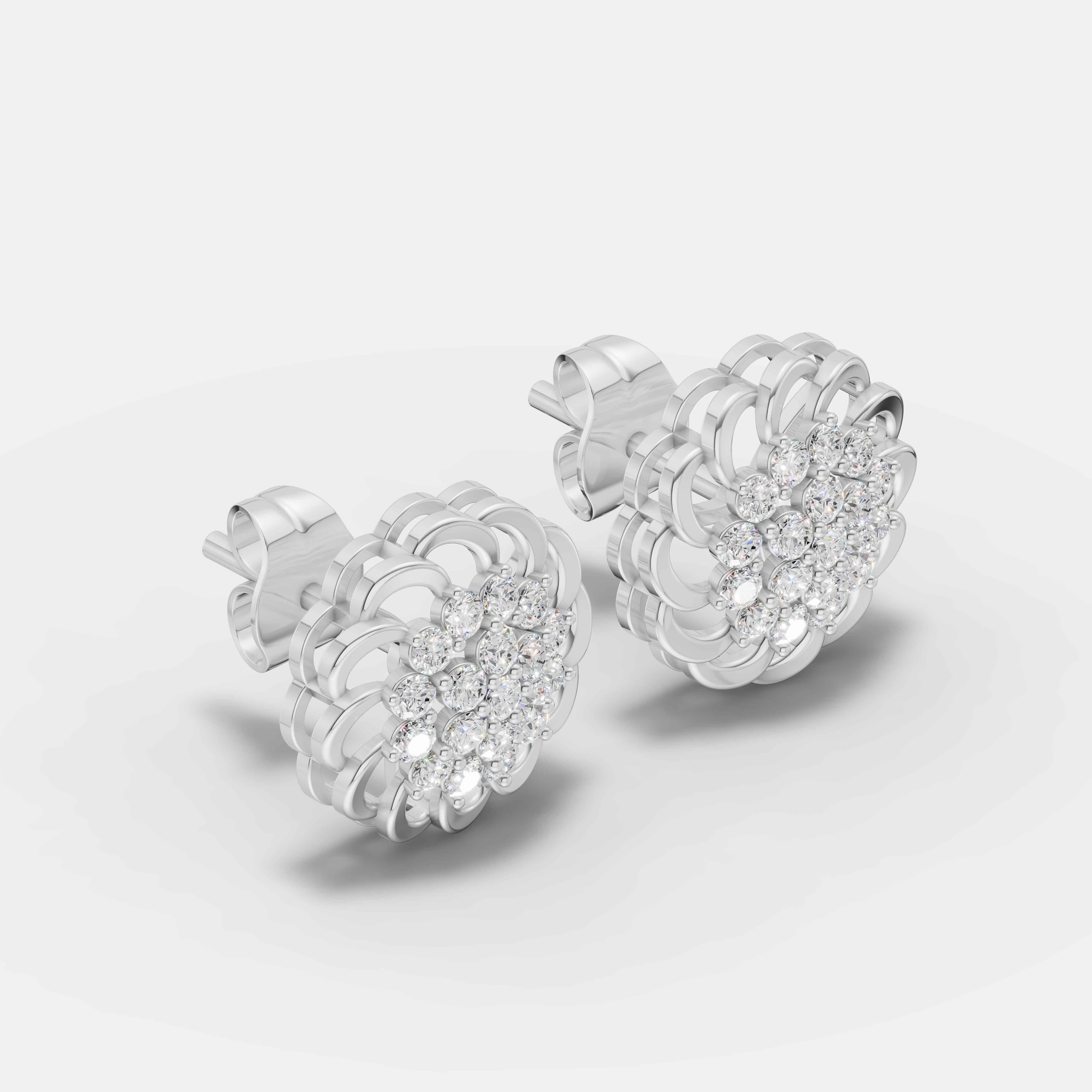 Aurelis Swirl Diamond Studs - 2