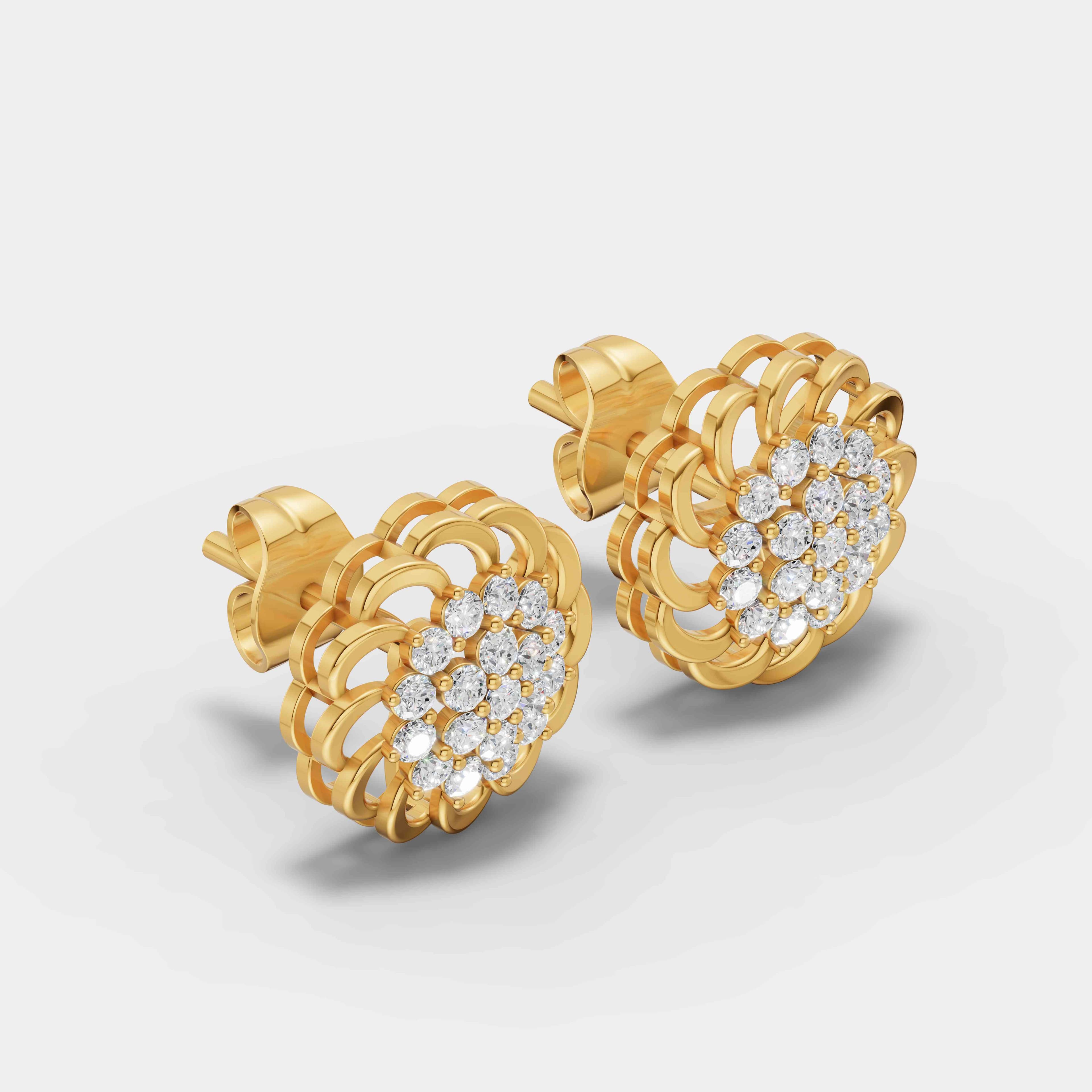 Aurelis Swirl Diamond Studs - 2