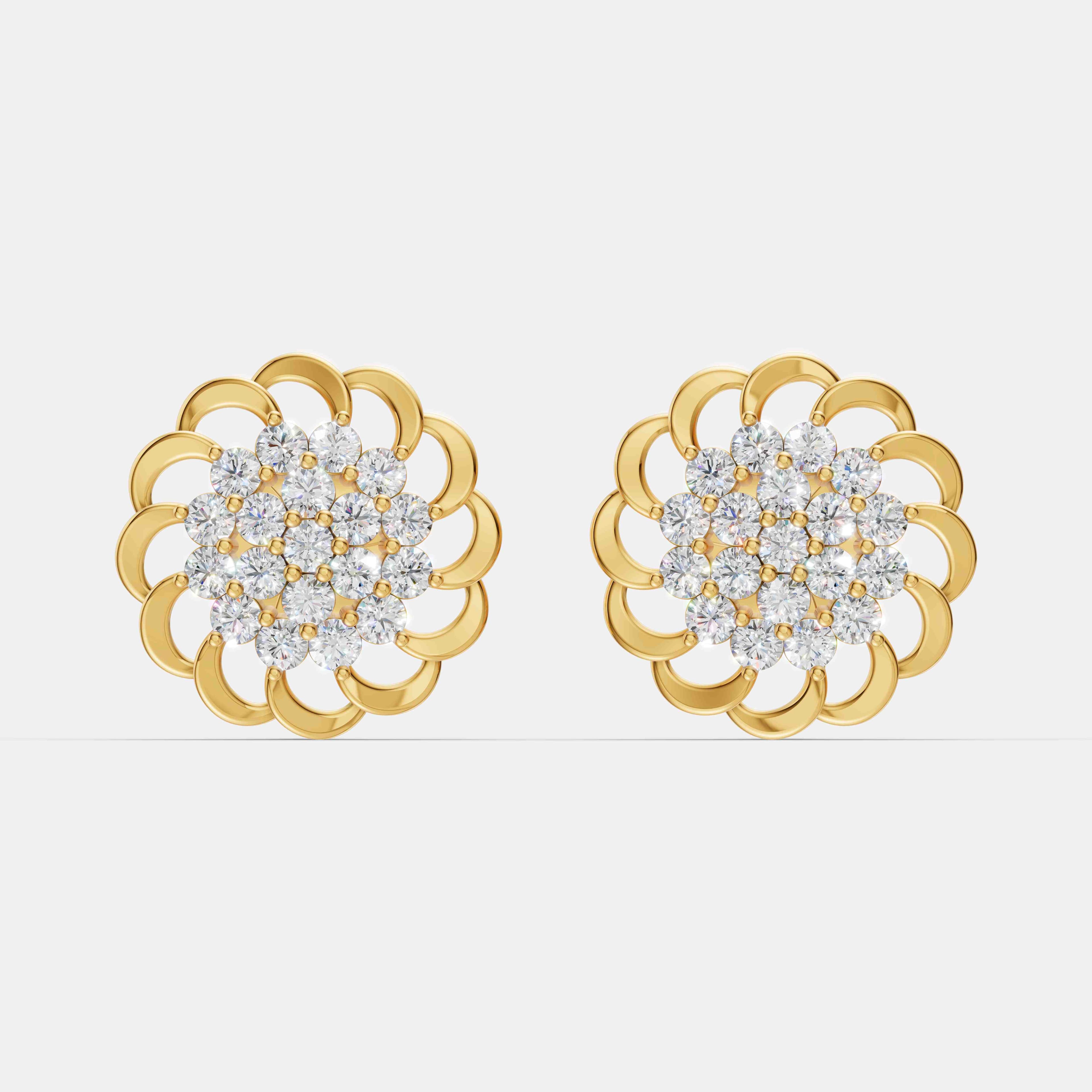 Aurelis Swirl Diamond Studs - 1
