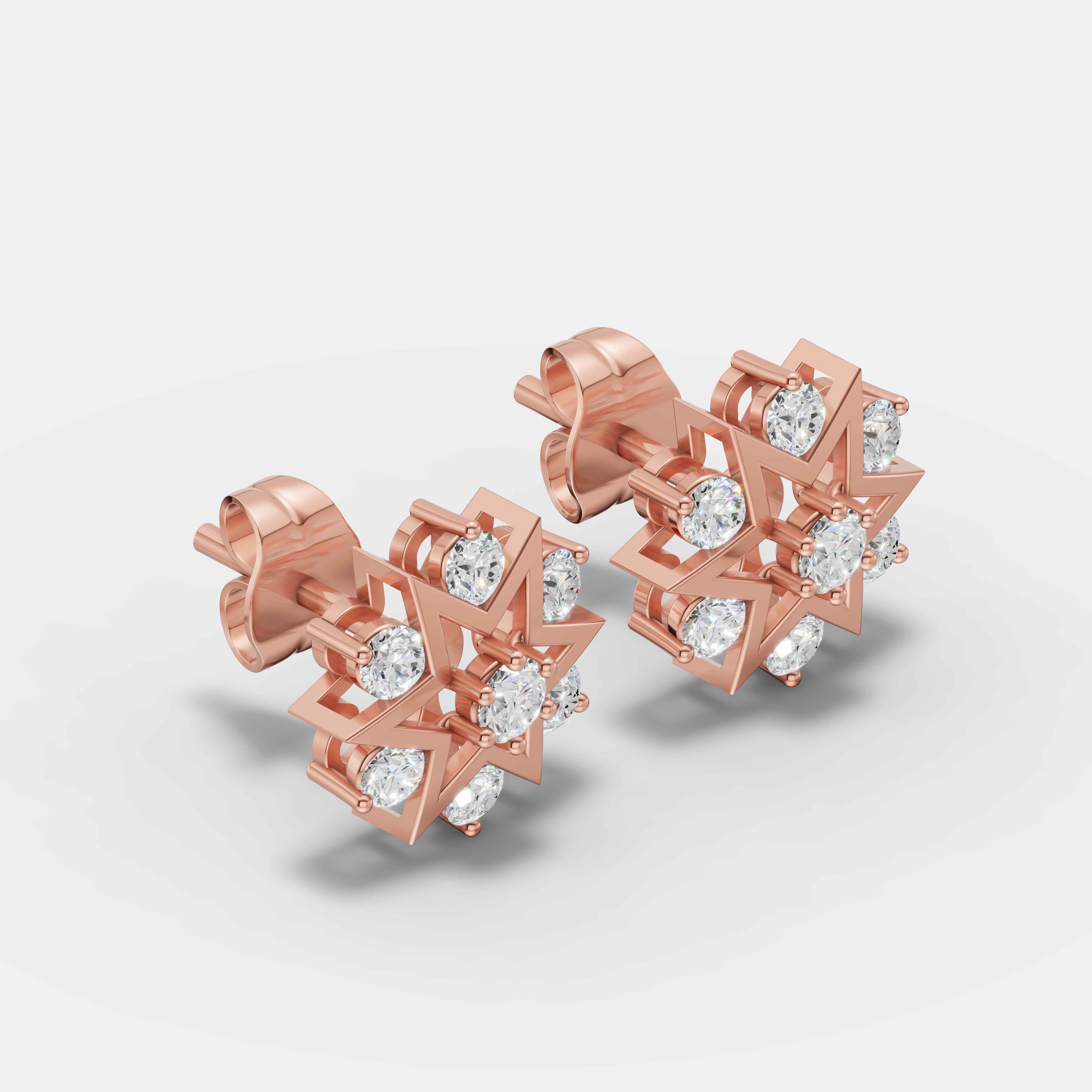 Noctra Eight-Point Diamond Studs - 2