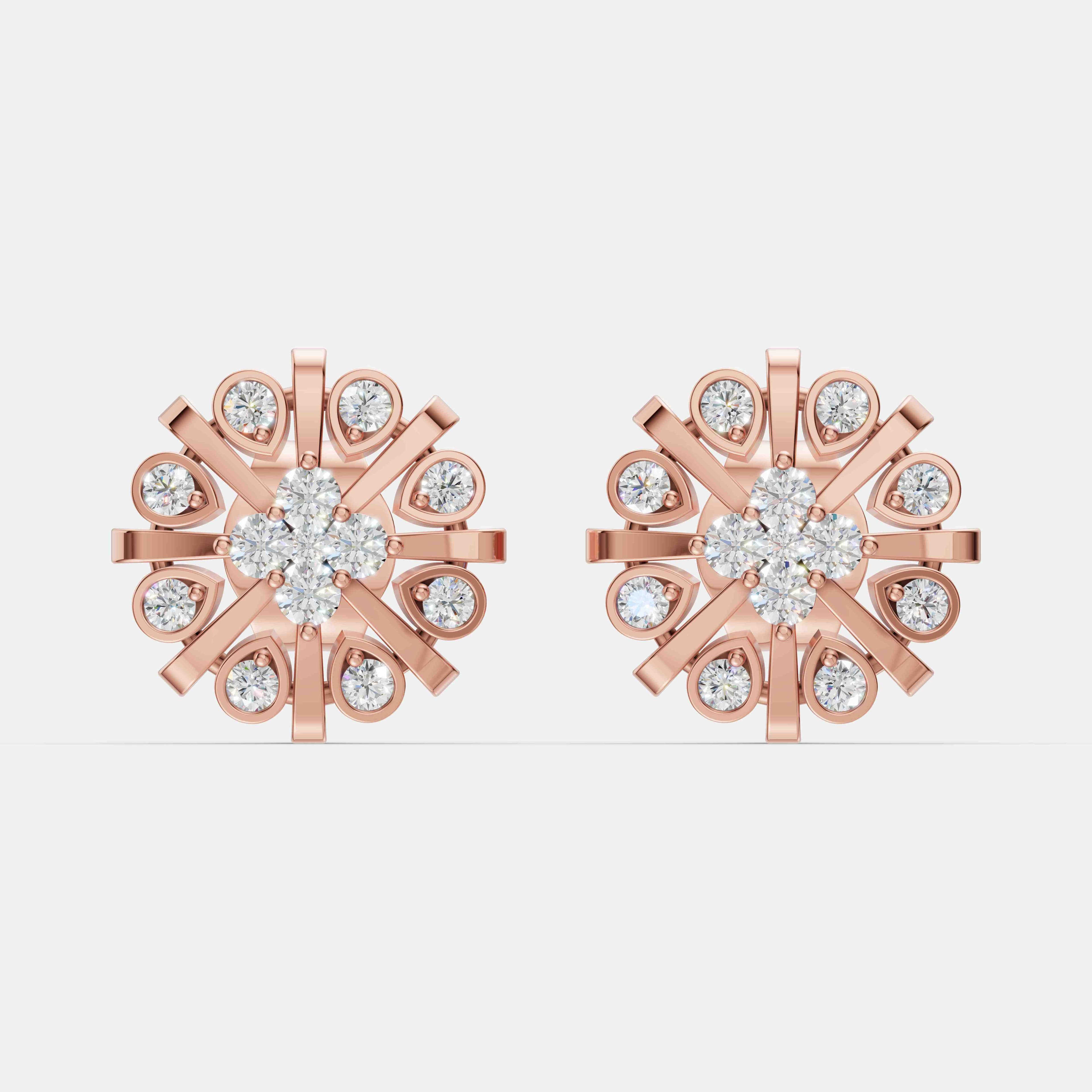 Grand Floral Diamond Studs - 1