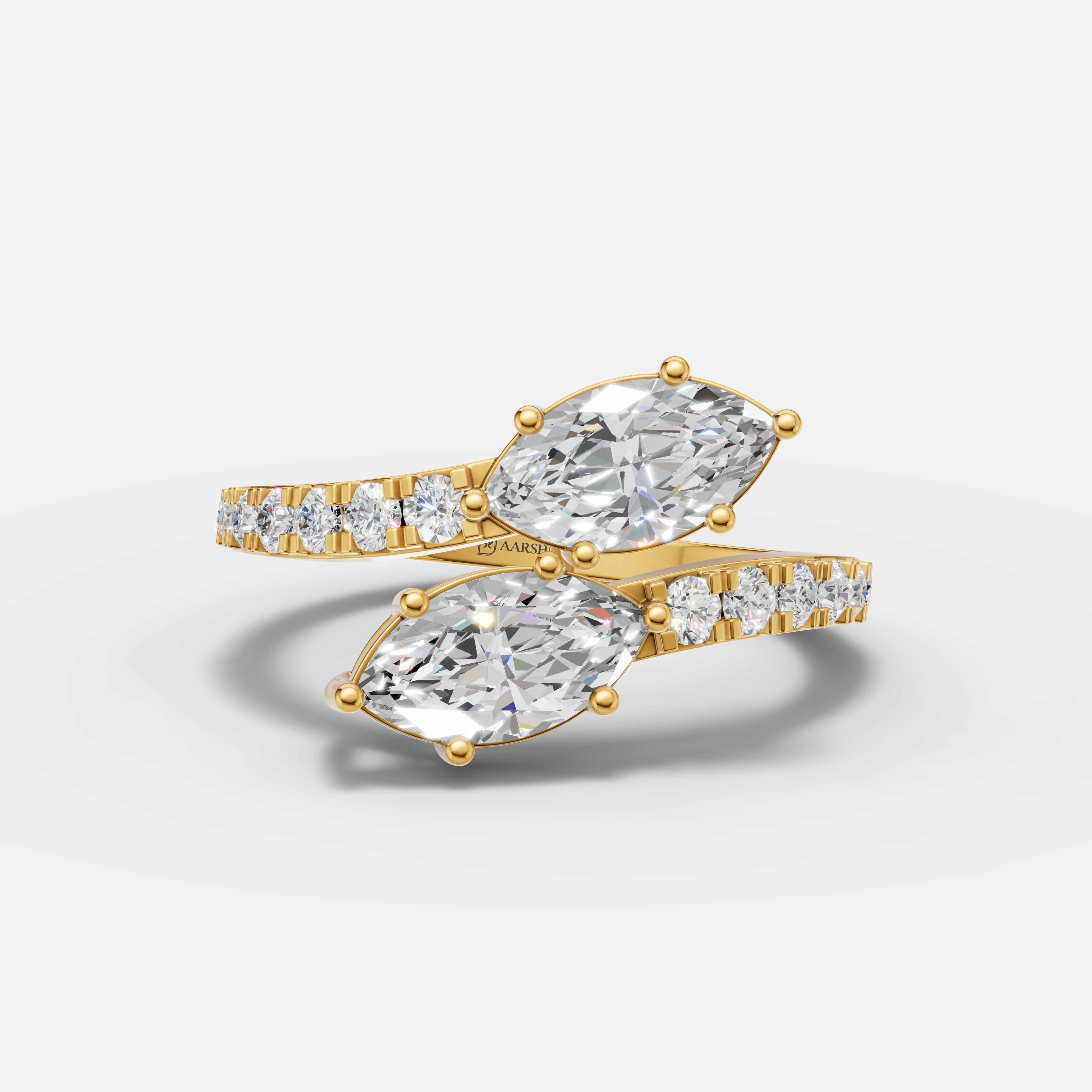 Twin Leaf Diamond Ring - 5