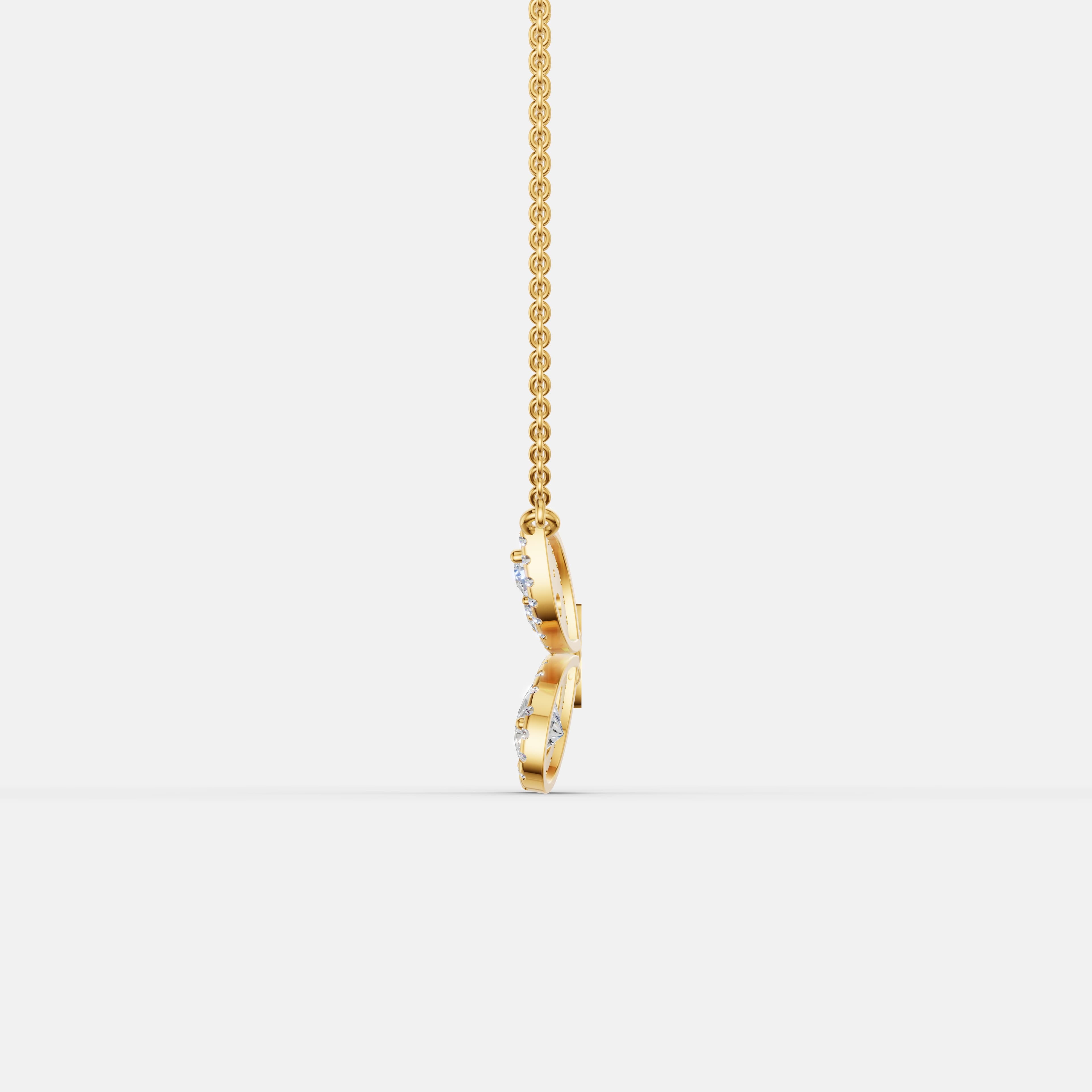 Fluttering Diamond Butterfly Pendant - 4