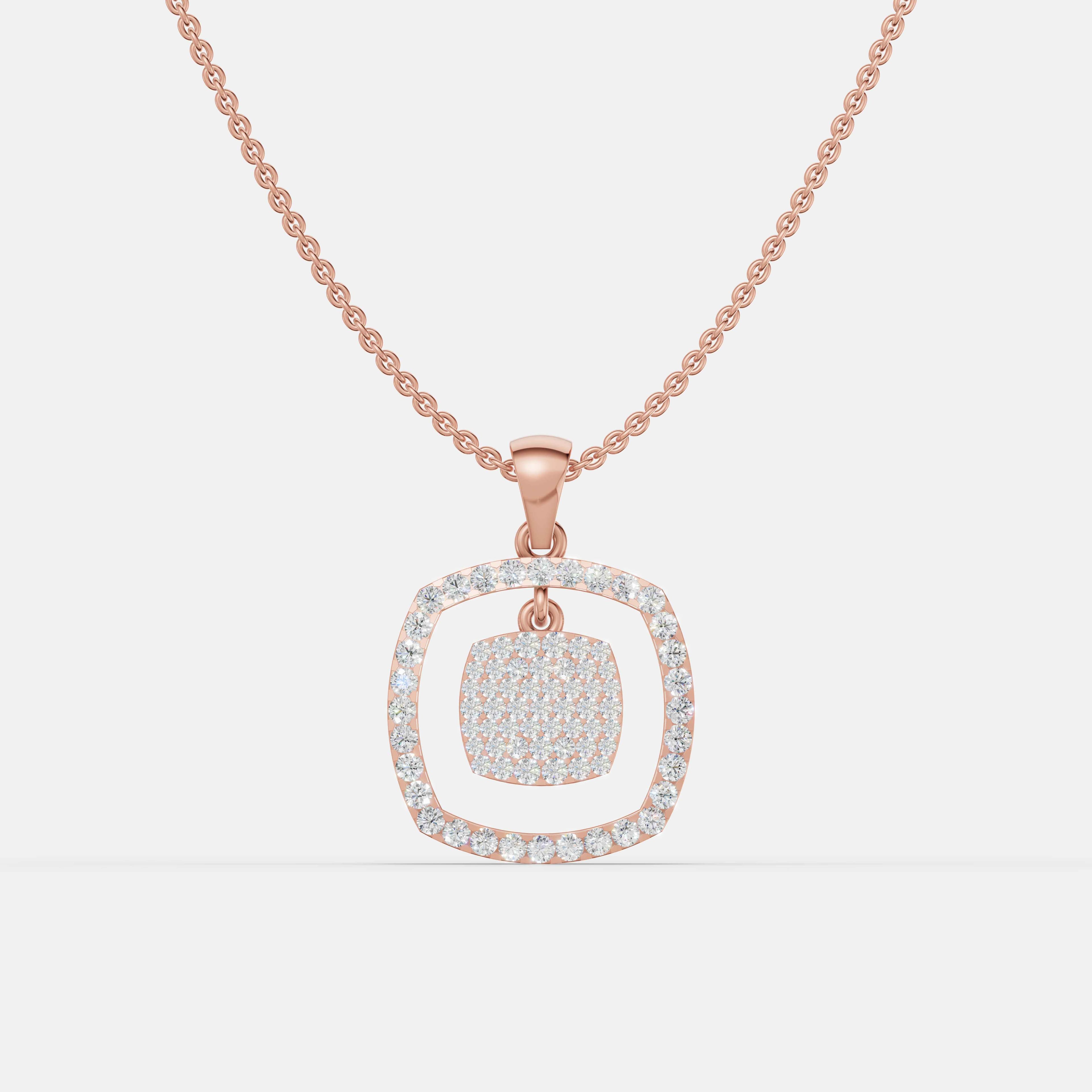 Radiant Soft Corner Diamond Pendant - 1