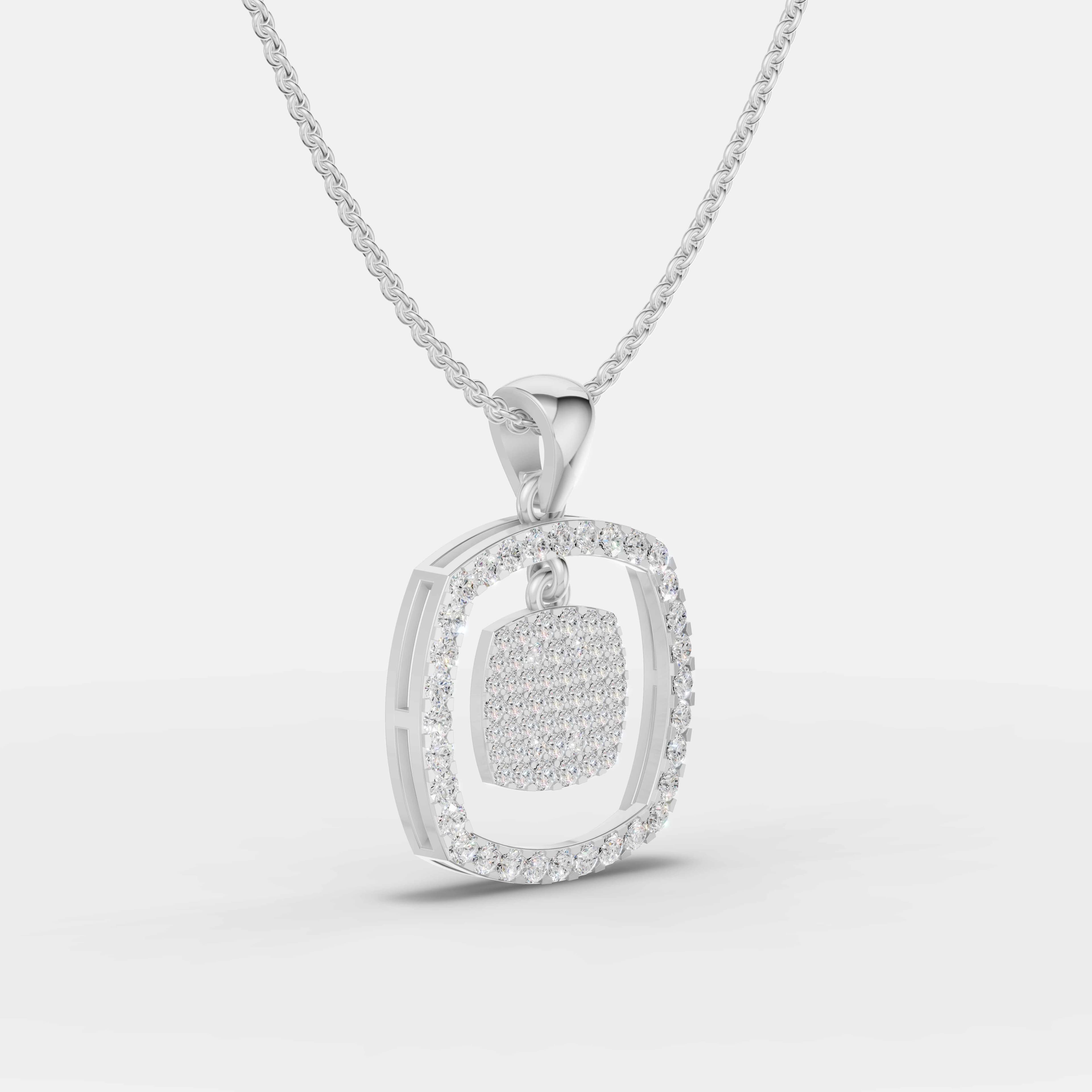 Radiant Soft Corner Diamond Pendant - 2