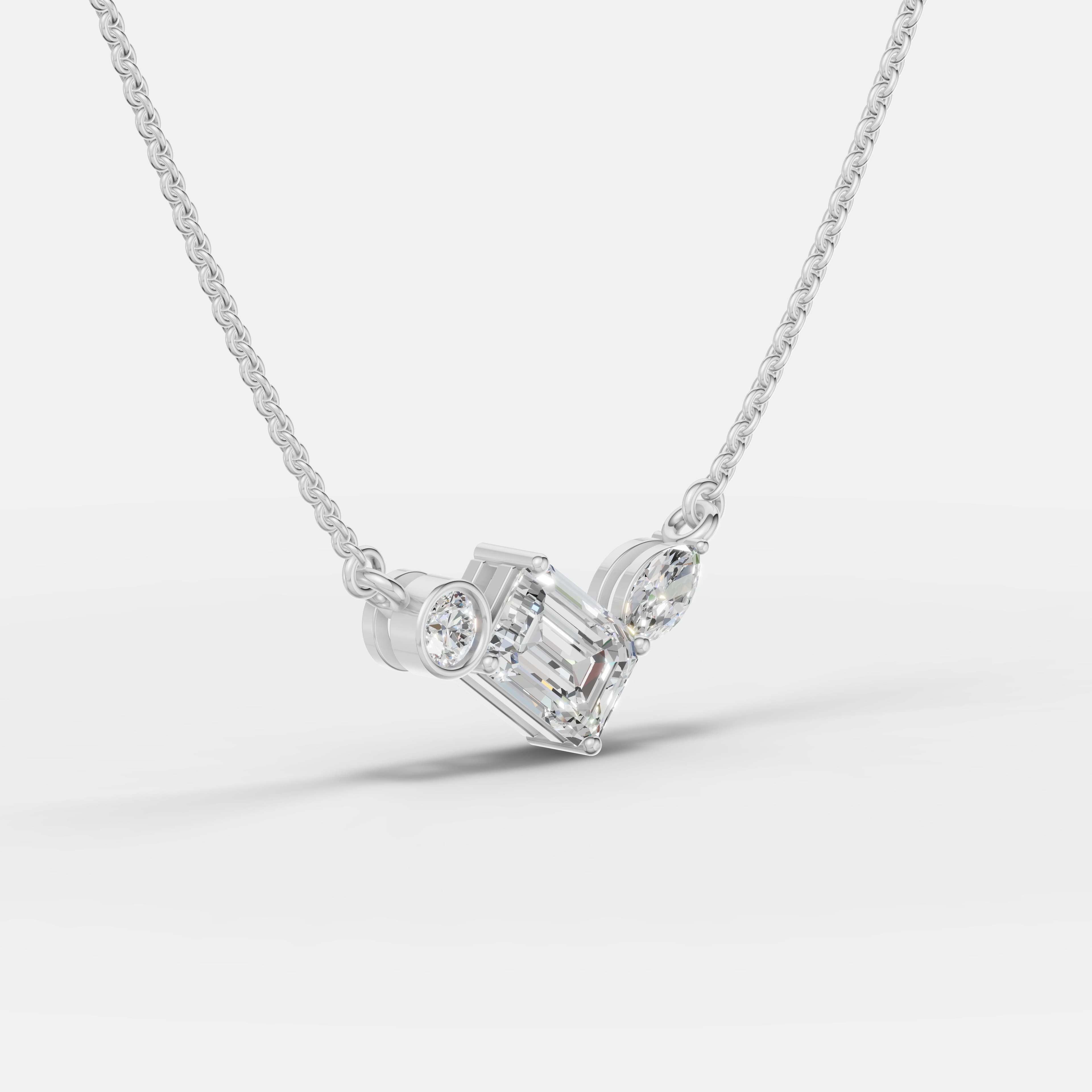 Asymmetry Diamond Pendant - 2